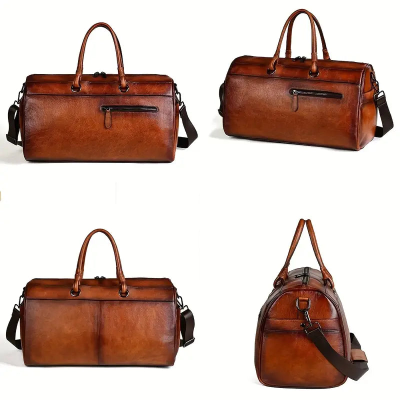 Ægte læder kvinders retro crossbody taske