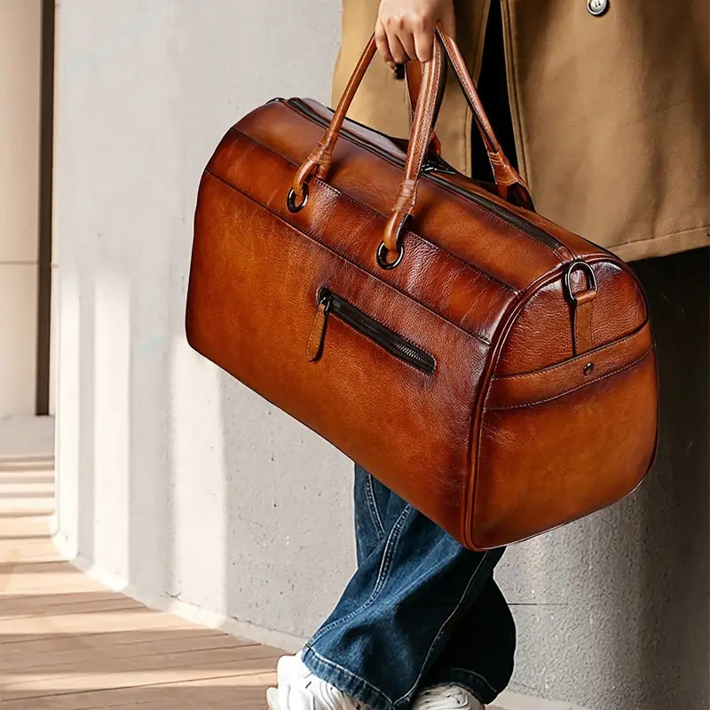 Ægte læder kvinders retro crossbody taske
